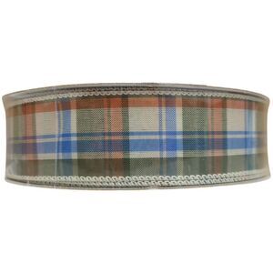 Member's Mark Wired Edge Premium Spring Ribbon, 1.5"W x 50yds - Green Plaid